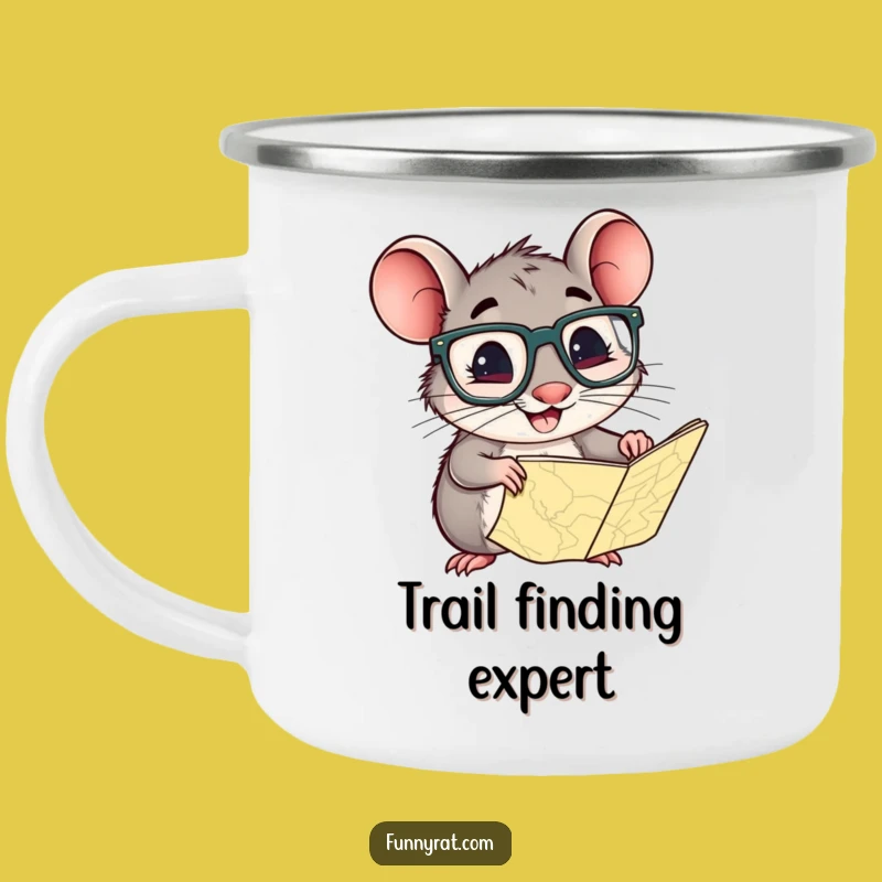 Funny Explorer Rat Enamel Camping Mug - Adventure Fuel for Curious Souls