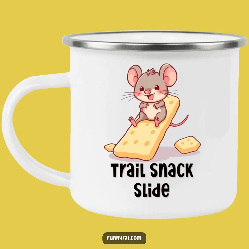 Funny Cracker Slide Rat Enamel Camping Mug - Adventure Fuel for Playful Souls