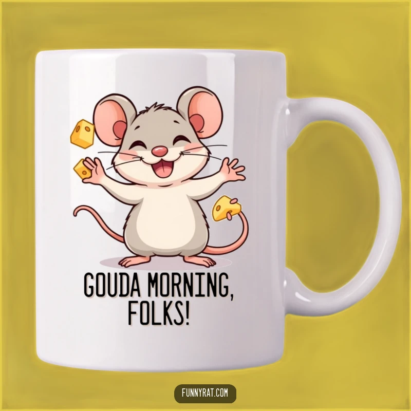 Funny Juggling Rat Cheese Mug - A Hilarious Gift for Cheese Lovers and Fun People
