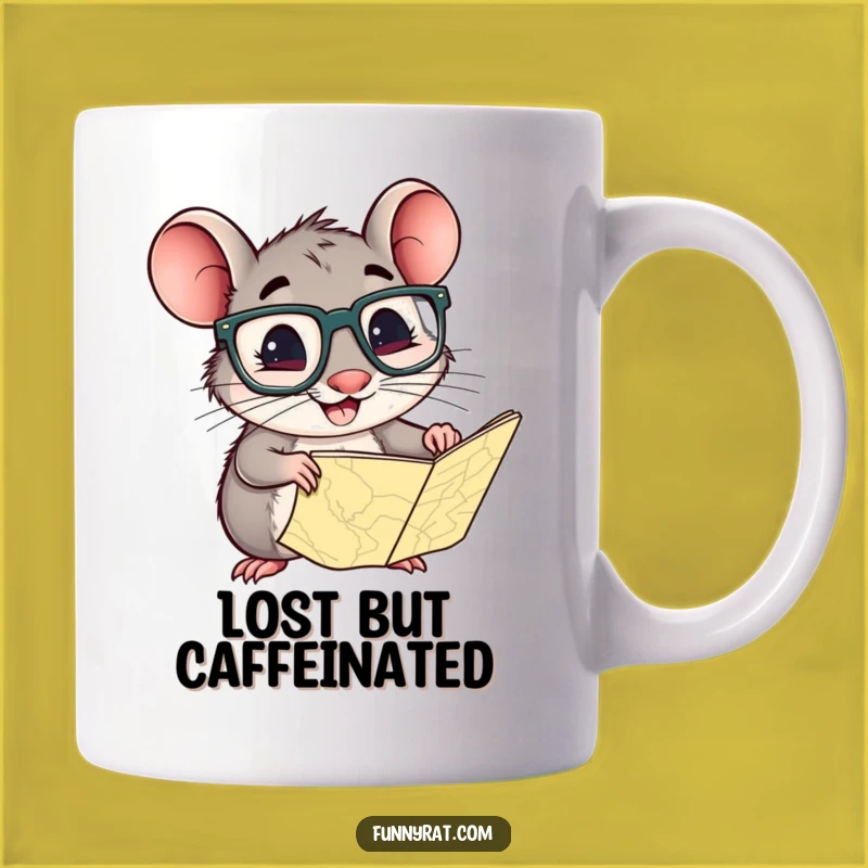 Funny Explorer Rat Map Mug - A Humorous Gift for the Curious Traveler