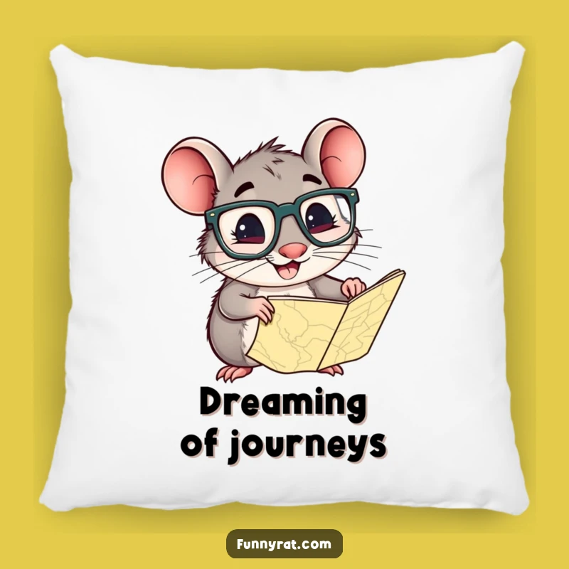 Funny Explorer Rat Pillow - Comfy Accent for Cozy Adventurers