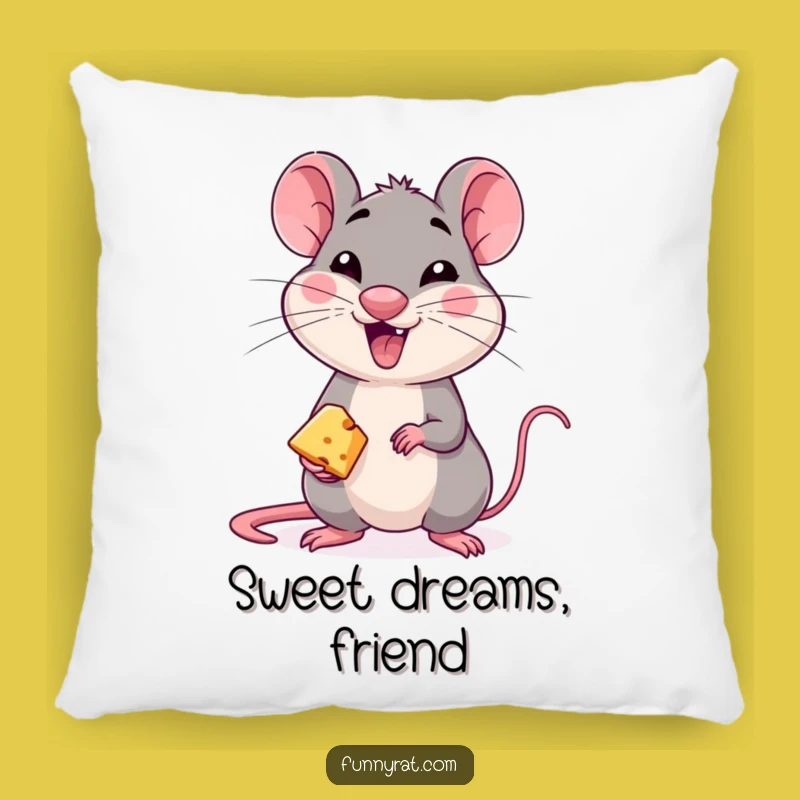 Funny Winking Rat Pillow - Soft Accent for Playful Comforters