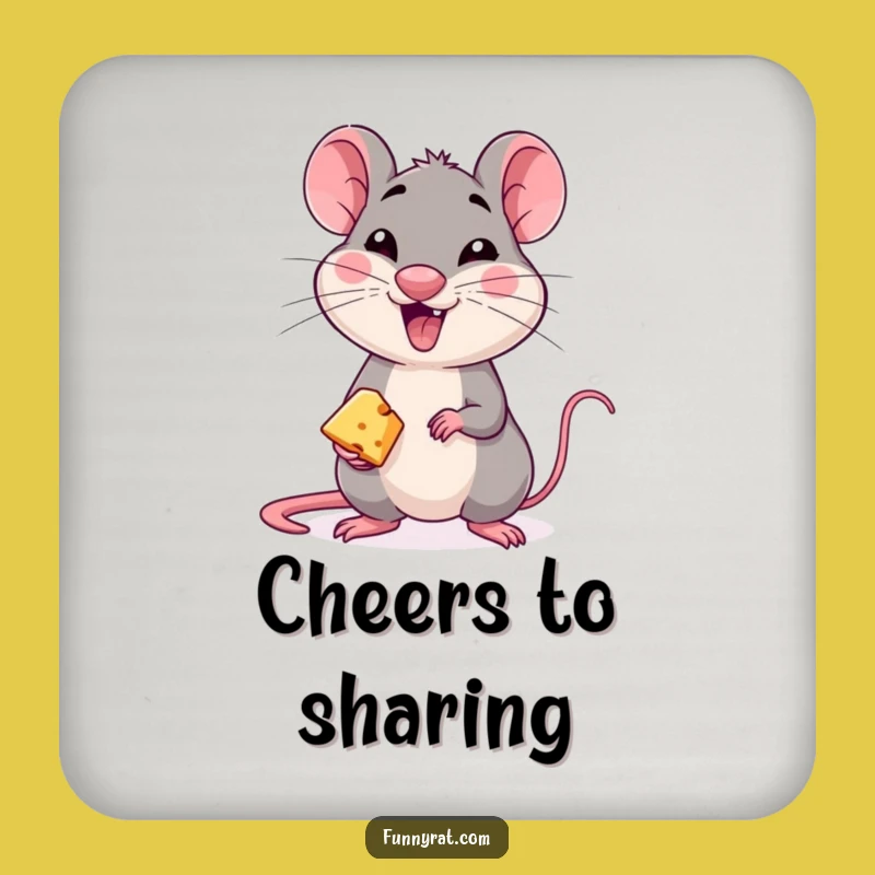 Funny Winking Rat Drink Coaster Set - Protect Surfaces with Mischievous Style