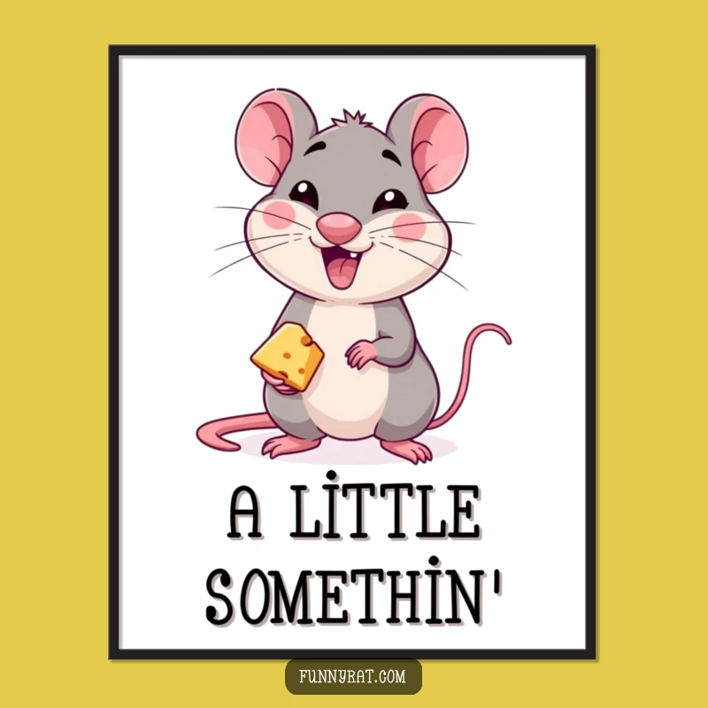 Funny Winking Rat Art Poster - Whimsical Decor for Playful Spaces