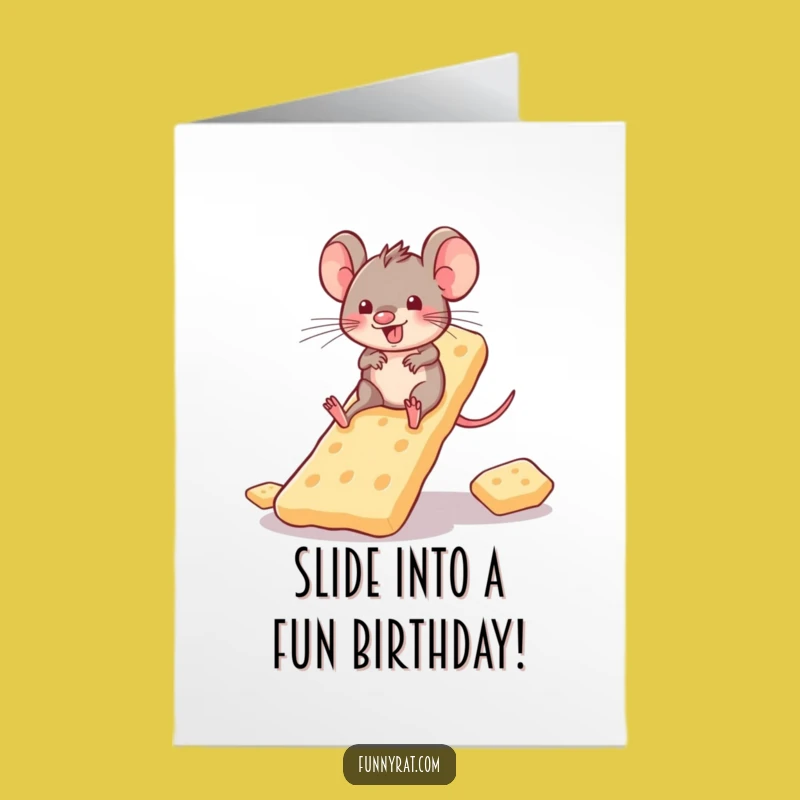 Free Printable Birthday Card: Cracker Slide Rat's Fun - Downloadable Gift