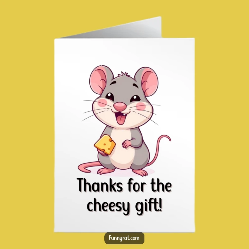 Free Printable Thank You Card: Winking Rat's Cheesy Thanks - Downloadable Gift