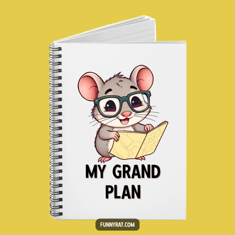 Funny Explorer Rat Notebook - Chart Your Ideas with Curious Flair
