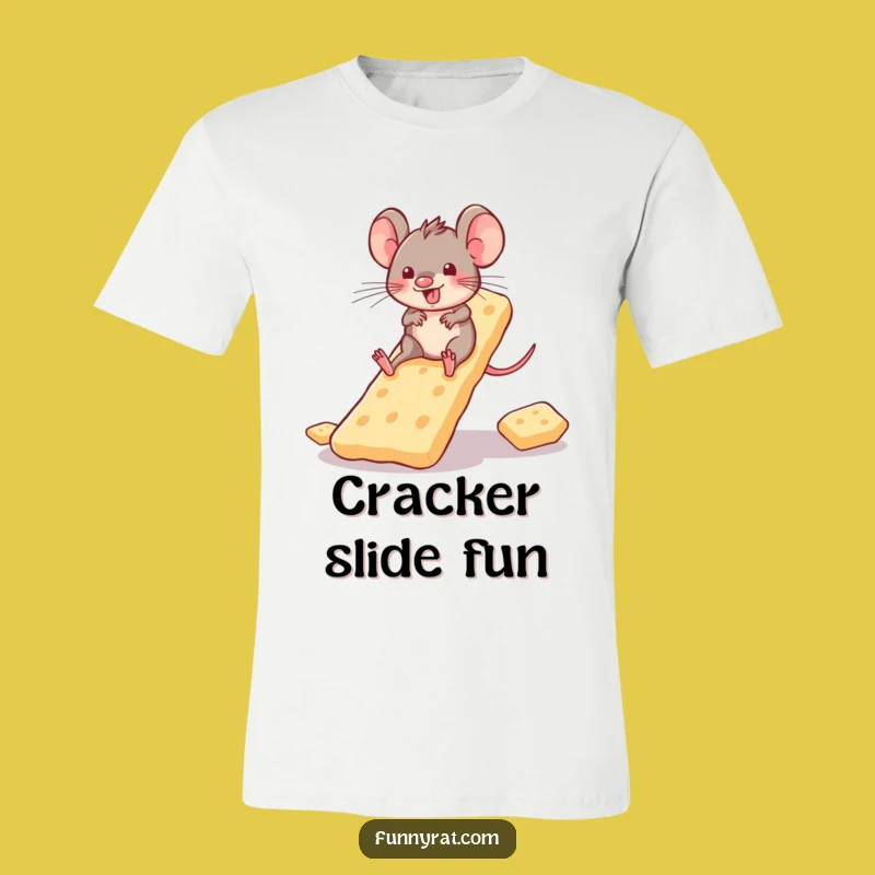 Funny Cracker Slide Rat T-Shirt - Wearable Fun for Playful People