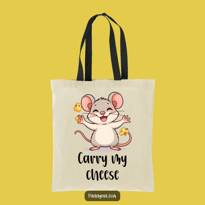 Funny Juggling Rat Tote Bag - Carry Your Cheese and Comedy in Style